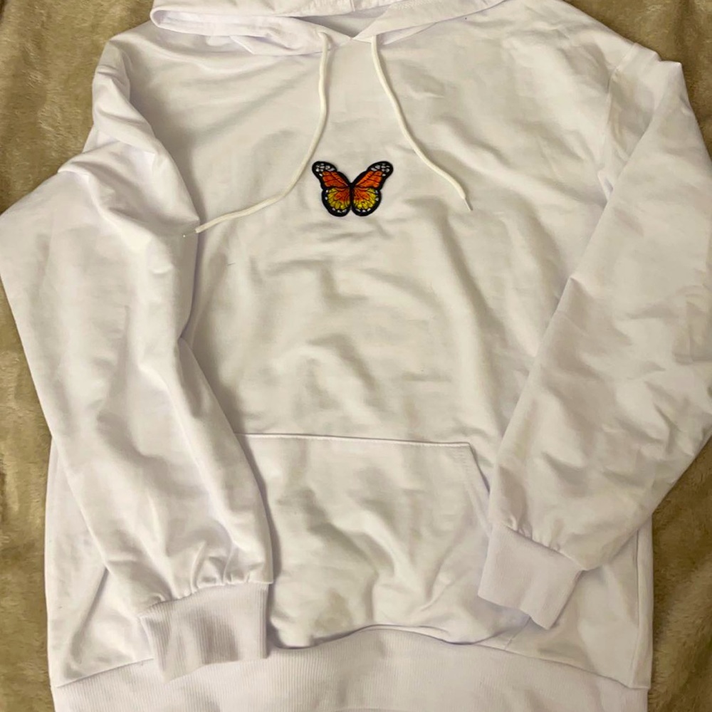 Butterfly white hoodie